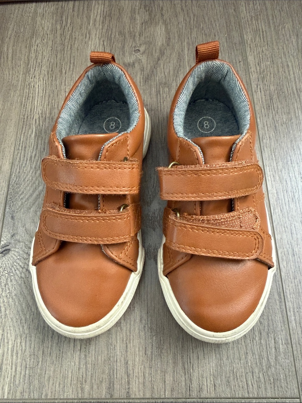 Cat & Jack Brown Velcro Kids Sneakers size 8